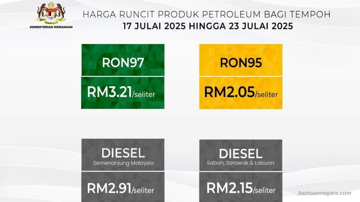 Harga Minyak Malaysia Minggu Ini (17 – 23 Julai 2025): RON95, RON97 & Diesel