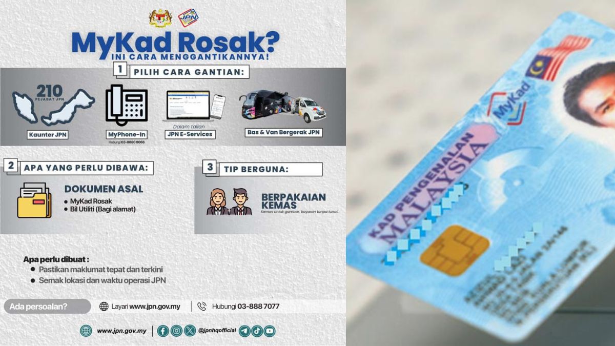 TUKAR MYKAD ROSAK SECARA ONLINE JPN