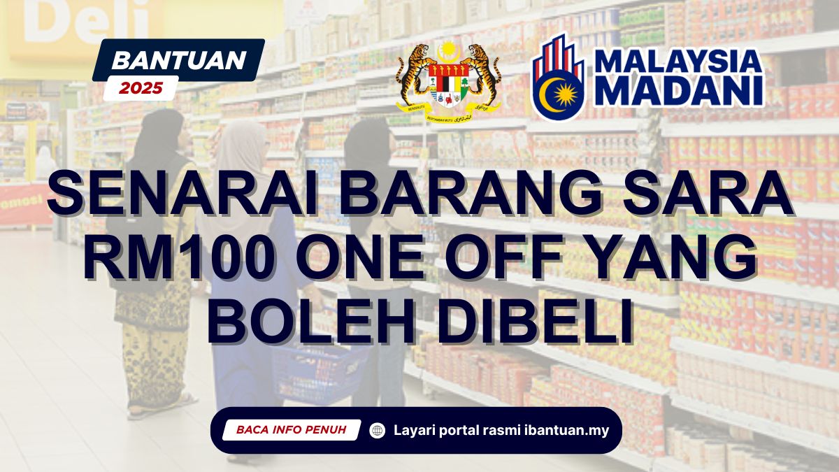 SENARAI BARANG SARA RM100 ONE OFF