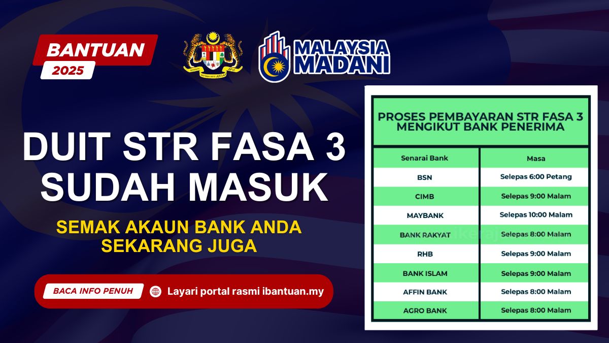 DUIT STR FASA 3 SUDAH MASUK