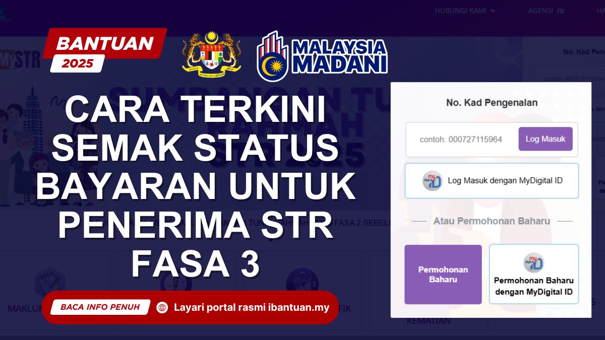 SEMAK STATUS BAYARAN UNTUK PENERIMA STR FASA 3
