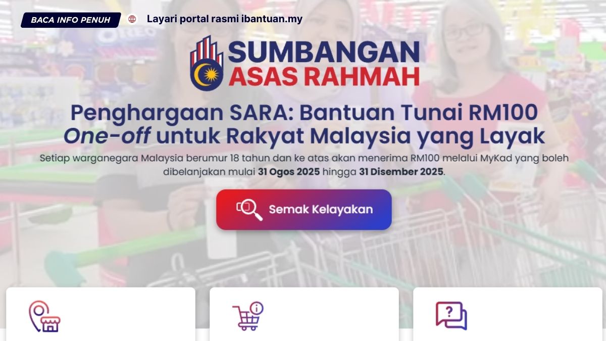 RM100 SARA ONE OFF SUDAH MASUK KE MYKAD