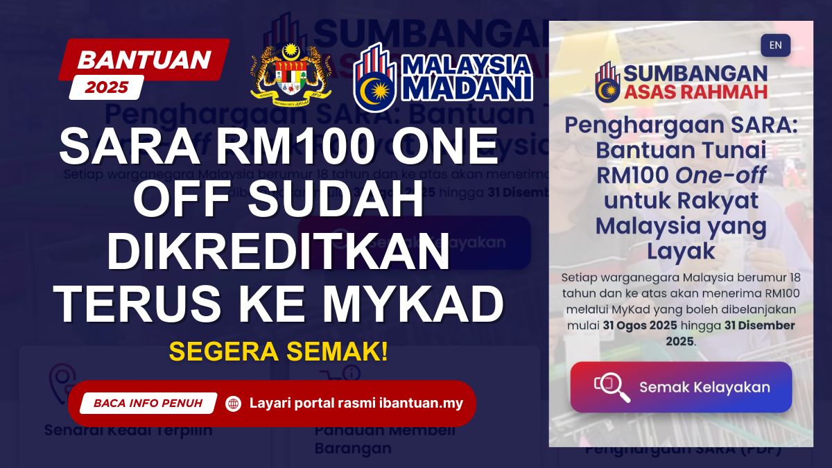 SARA RM100 ONE OFF SUDAH DIKREDITKAN