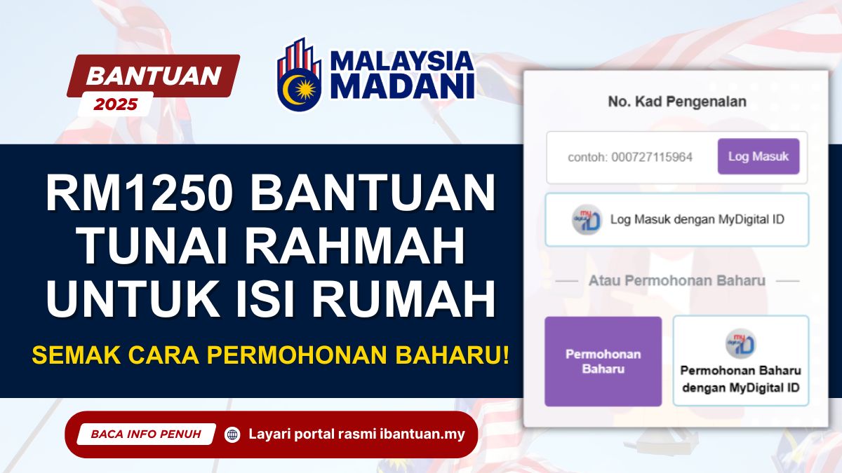 RM1250 BANTUAN TUNAI RAHMAH UNTUK ISI RUMAH