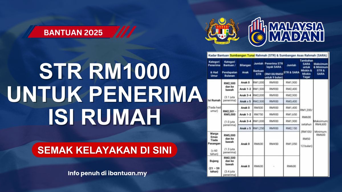 ISI RUMAH B40 LAYAK DAPAT RM1000
