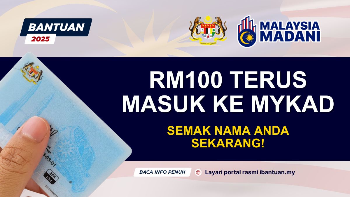 RM100 TERUS MASUK KE MYKAD