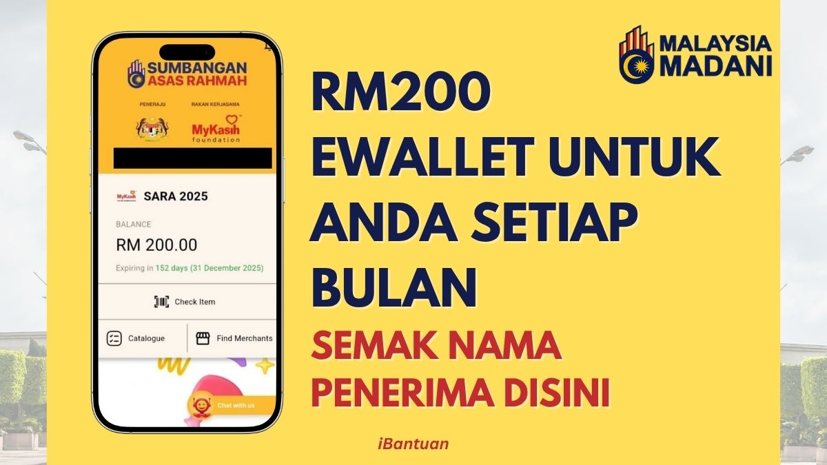 RM200 EWALLET UNTUK ANDA SETIAP BULAN
SEMAK NAMA PENERIMA DISINI