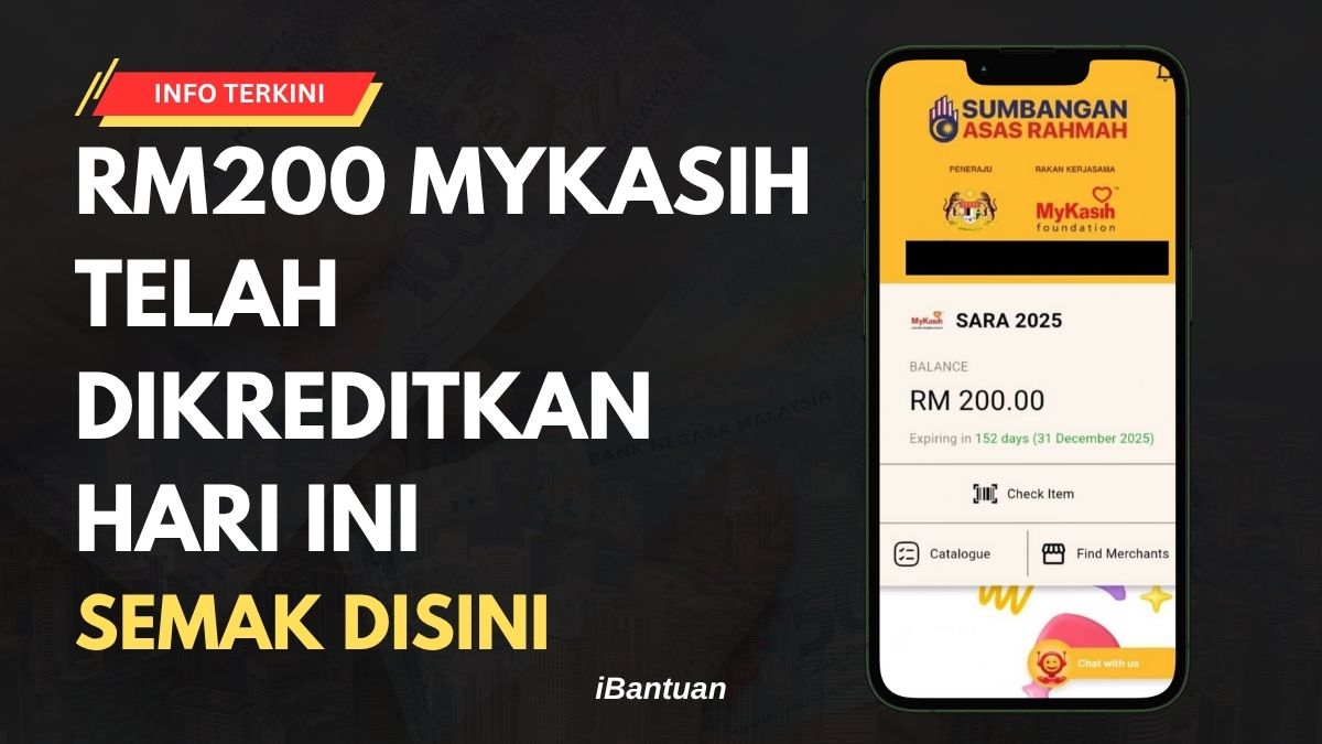 RM200 MYKASIH TELAH DIKREDITKAN HARI INI
SEMAK DISINI