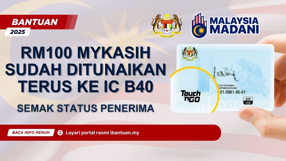 RM100 MYKASIH SUDAH DITUNAIKAN