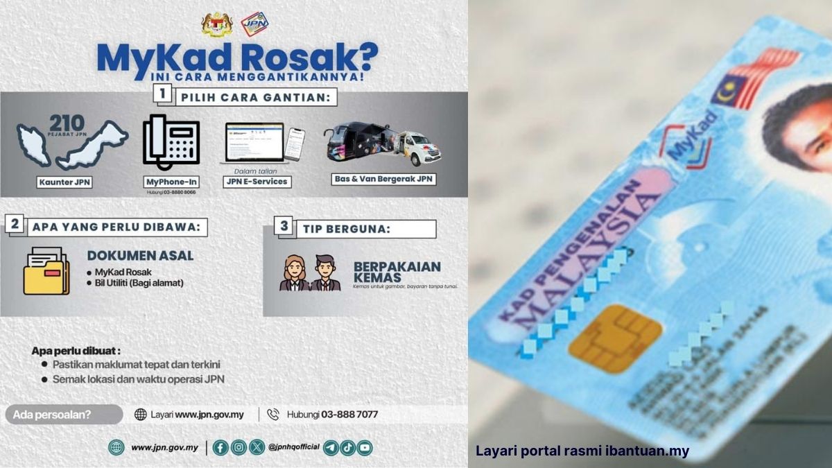 CARA TUKAR MYKAD ROSAK SECARA ONLINE DI JPN
