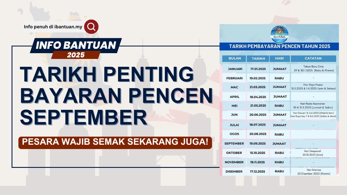 TARIKH PENTING BAYARAN PENCEN SEPTEMBER