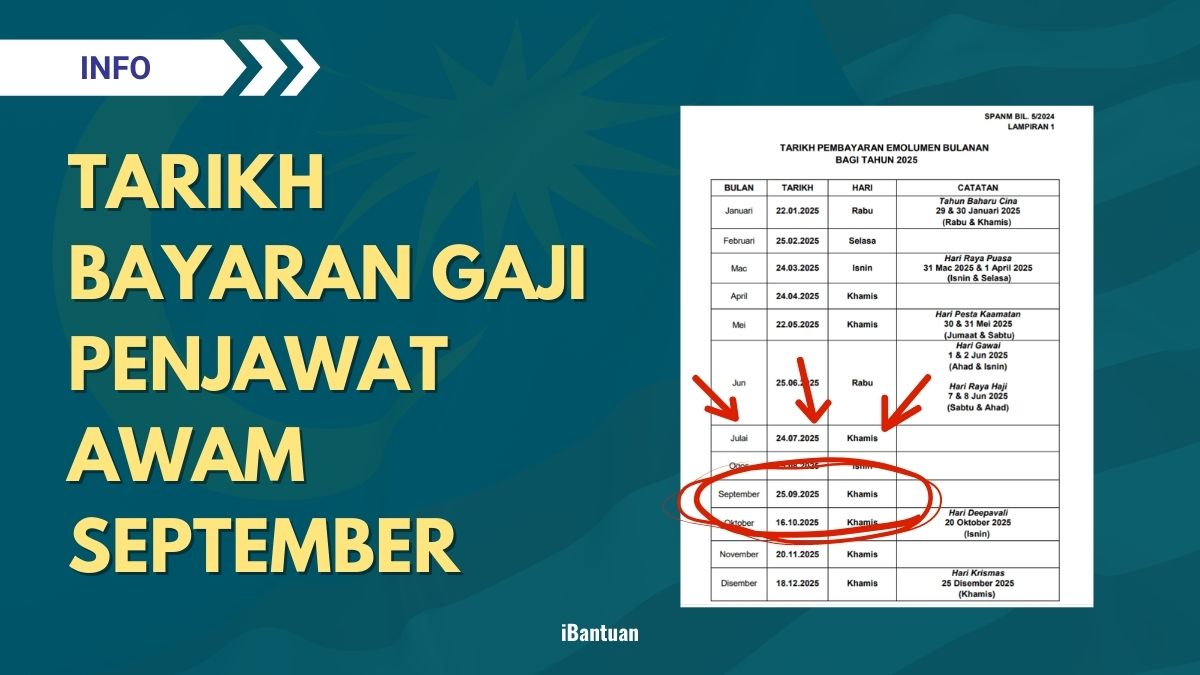 TARIKH BAYARAN GAJI PENJAWAT AWAM SEPTEMBER : INFO LENGKAP