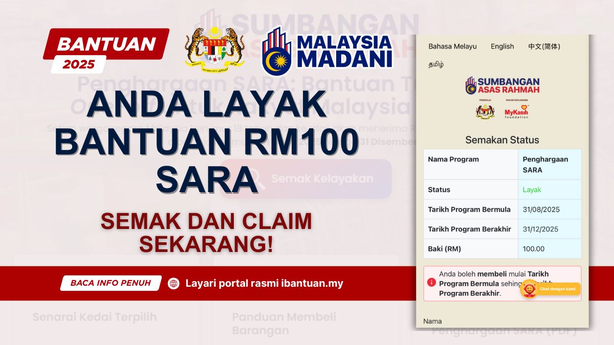 BANTUAN RM100 SARA