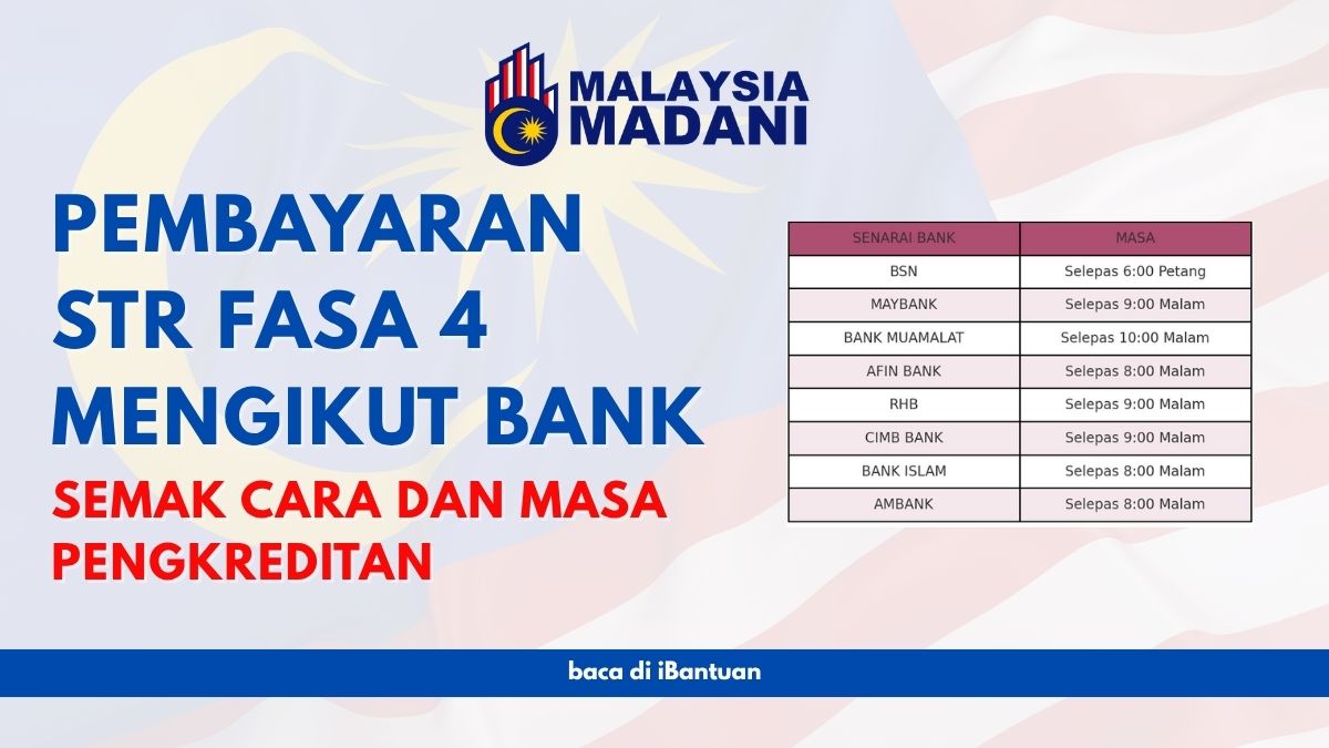 PEMBAYARAN STR FASA 4 MENGIKUT BANK: SEMAK CARA DAN MASA PENGKREDITAN
