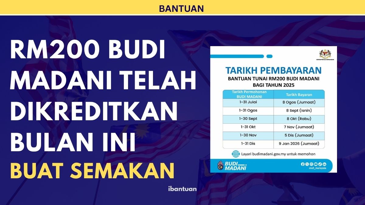 RM200 BUDI MADANI TELAH DIKREDITKAN BULAN INI