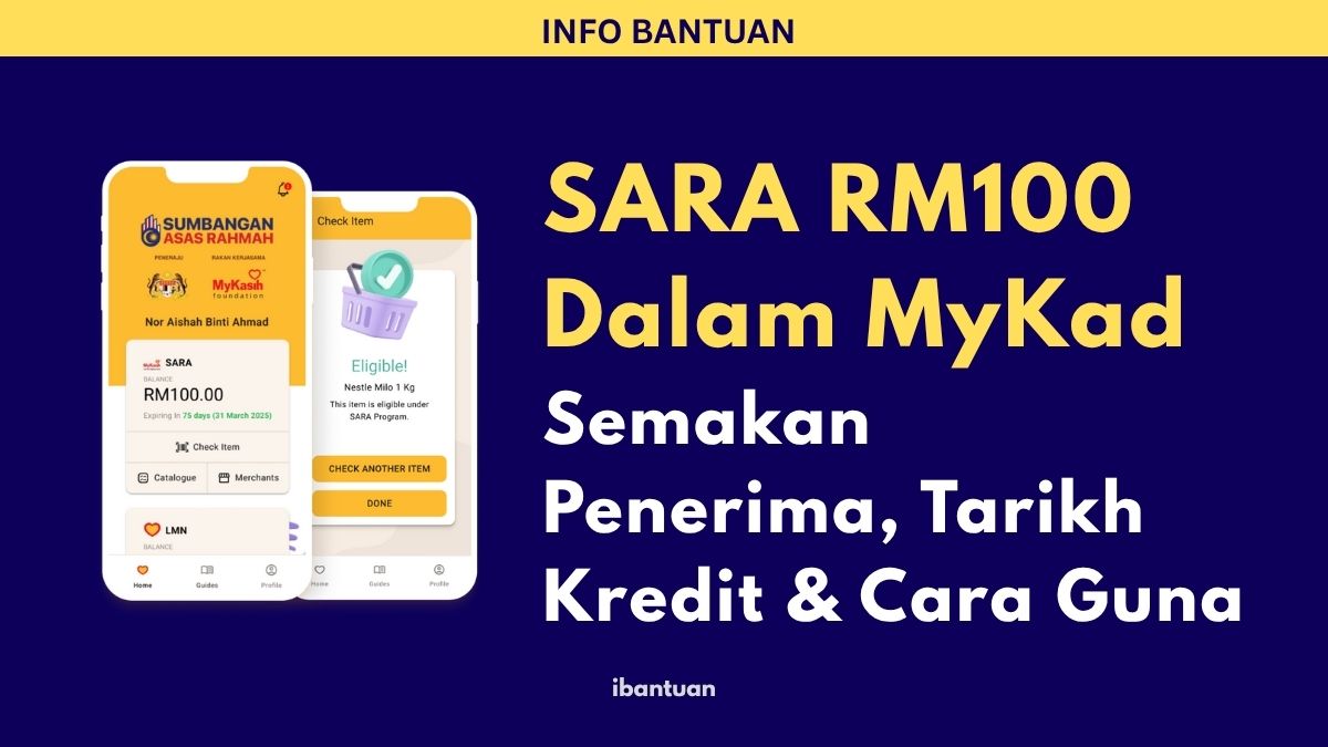 SARA RM100 Dalam MyKad Semakan Penerima, Tarikh Kredit & Cara Guna