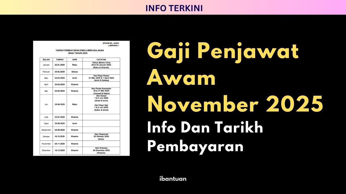 Gaji Penjawat Awam November 2025: Info Dan Tarikh Pembayaran