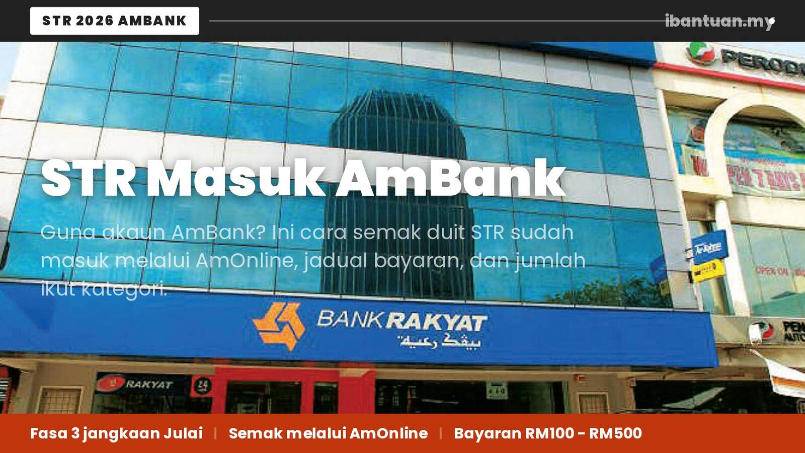 STR 2026 masuk akaun AmBank cara semak