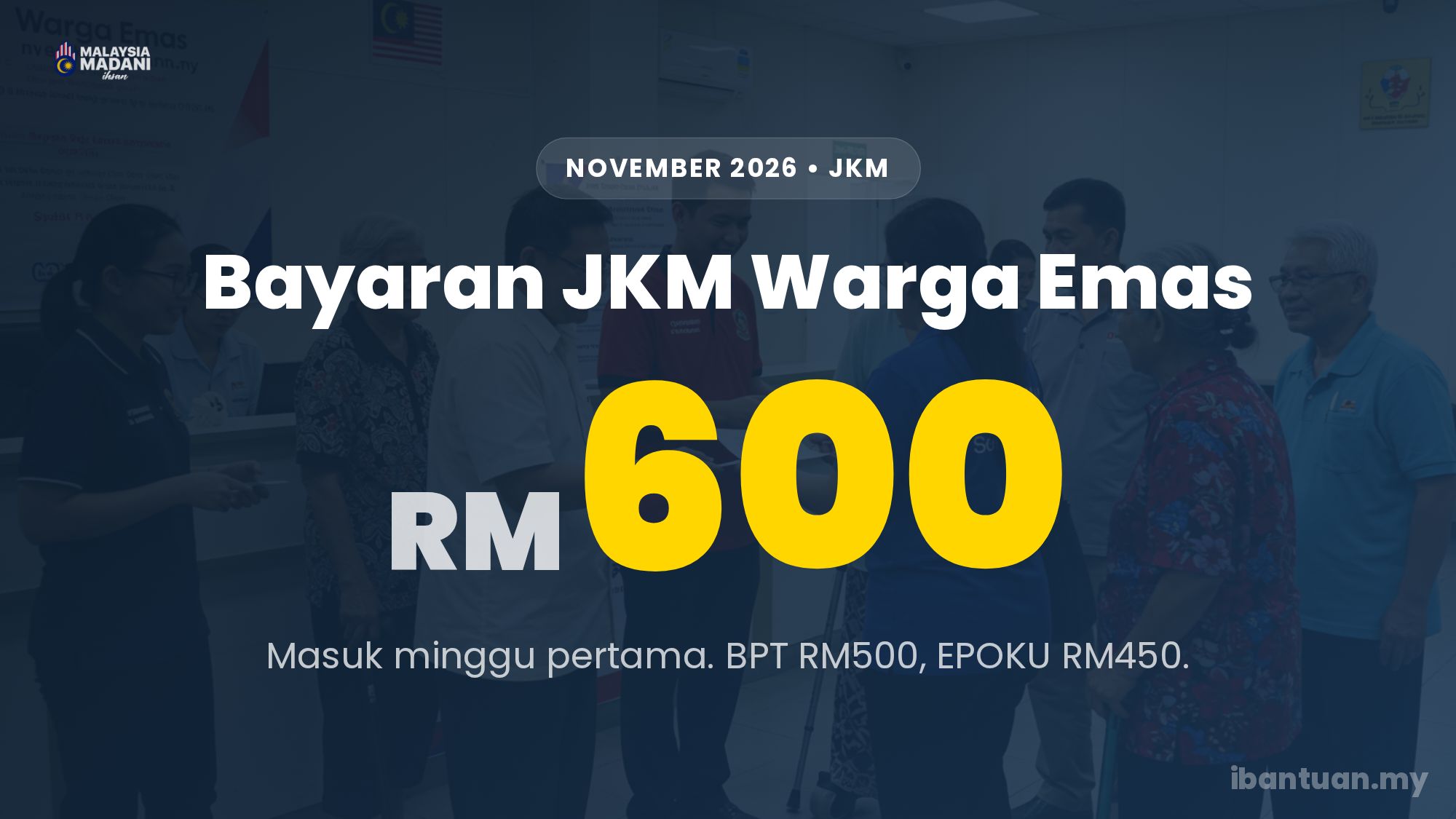 Bayaran JKM November 2026 RM600 warga emas