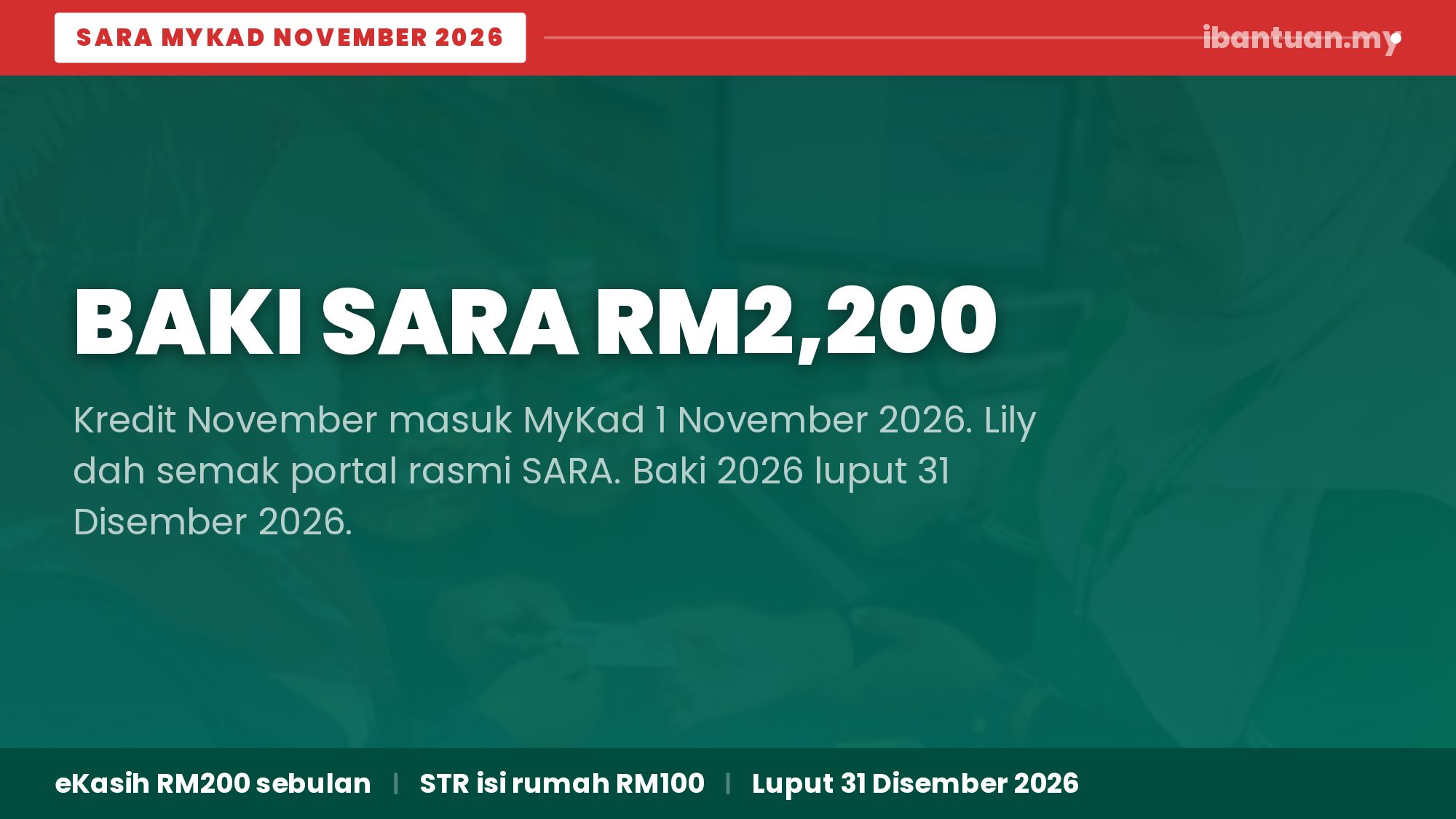 Semakan SARA November 2026 kredit RM200 baki dan tarikh luput